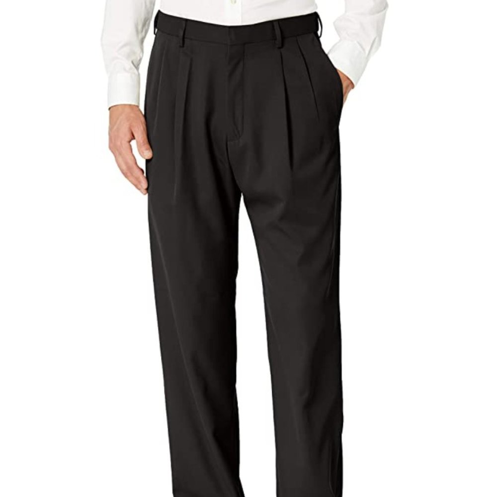 MICHAEL JAMES belted pleat front trousers NWT